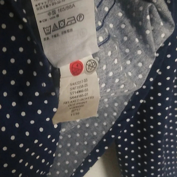 GAP COTTON, POLKA DOT, BOYFREIND FIT, BUTTON DOWN, SHIRT - Picture 6 of 7